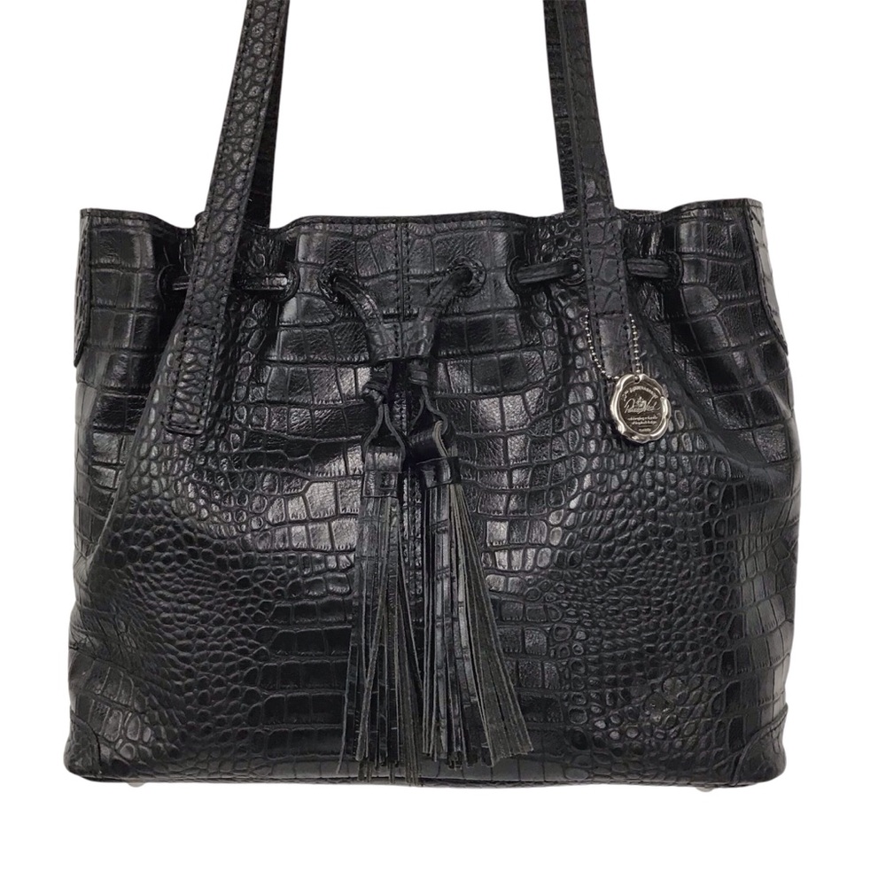 Patricia Nash Large Croc Embossed Witney Drawstring Tote Bag 10th Anniversary